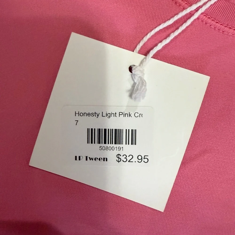 Honesty Light Pink Crop Top‎ Tween Girl's Short Sleeve Casual T-Shirt